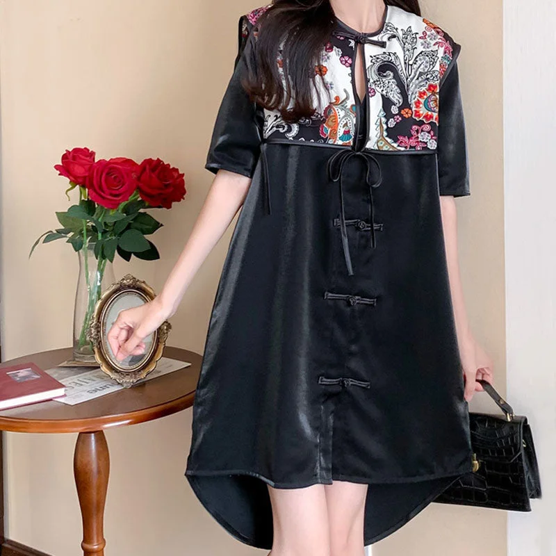 Plus Size Velvet Modern Loose Cheongsam Dress Plus Size Elegant