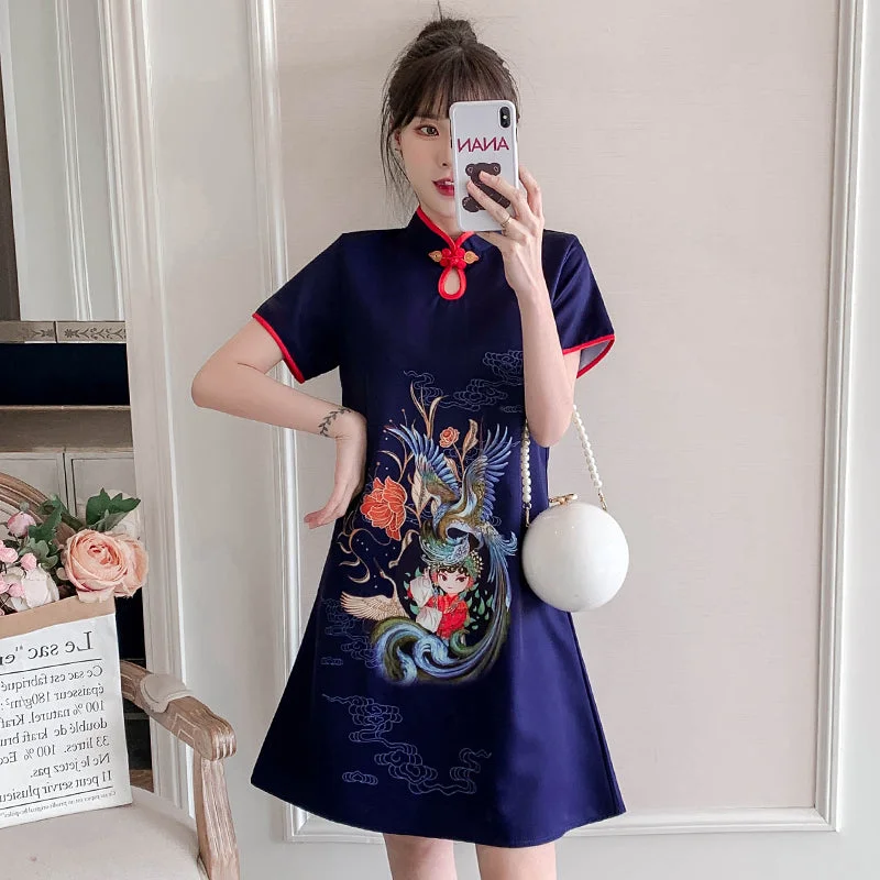 Plus Size Chinese Girl Cheongsam Dress Comfortable Plus Dress