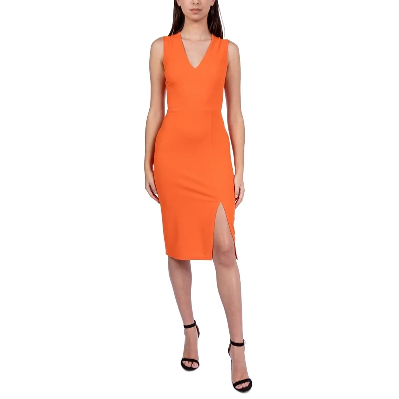 B Darlin Junior's Crisscross Bodycon Midi Dress Orange Size 11 -12 - 11-12 Short Bodycon Dress