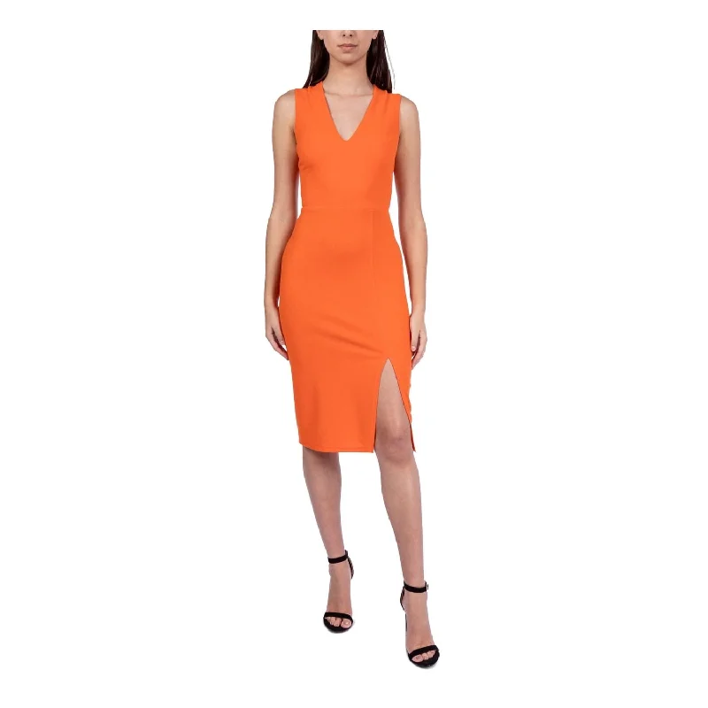 B Darlin Junior's Crisscross Bodycon Midi Dress Orange Size 13-14 Bodycon Midi Dress