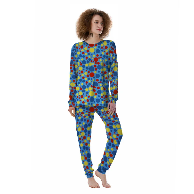 Autism Awareness Dots Color Print Pattern Women's Pajamas Discounted pajama sets