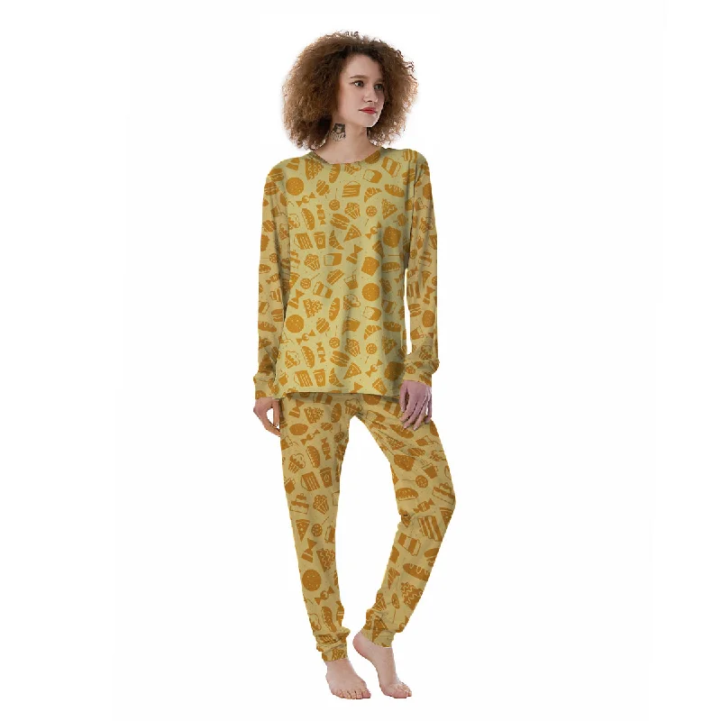 Bakery And Dessert Print Pattern Women's Pajamas Jogger pajama sets