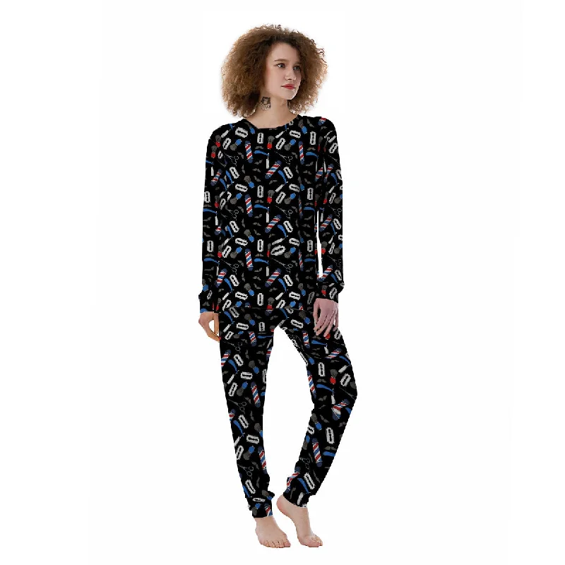 Barber Equipment Print Pattern Women's Pajamas Cozy pajama sets