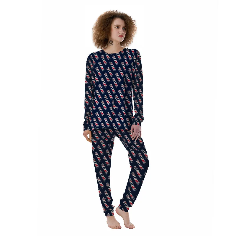 Barber Pole Print Pattern Women's Pajamas Fall pajama sets