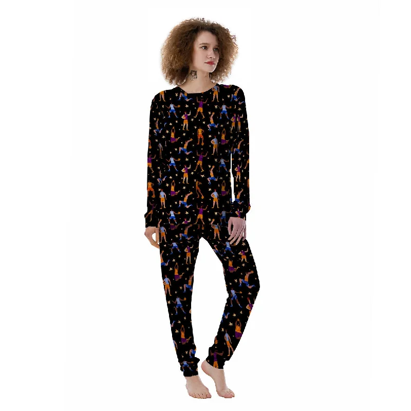 Basketball Players Funny Print Pattern Women's Pajamas Satin pajama sets