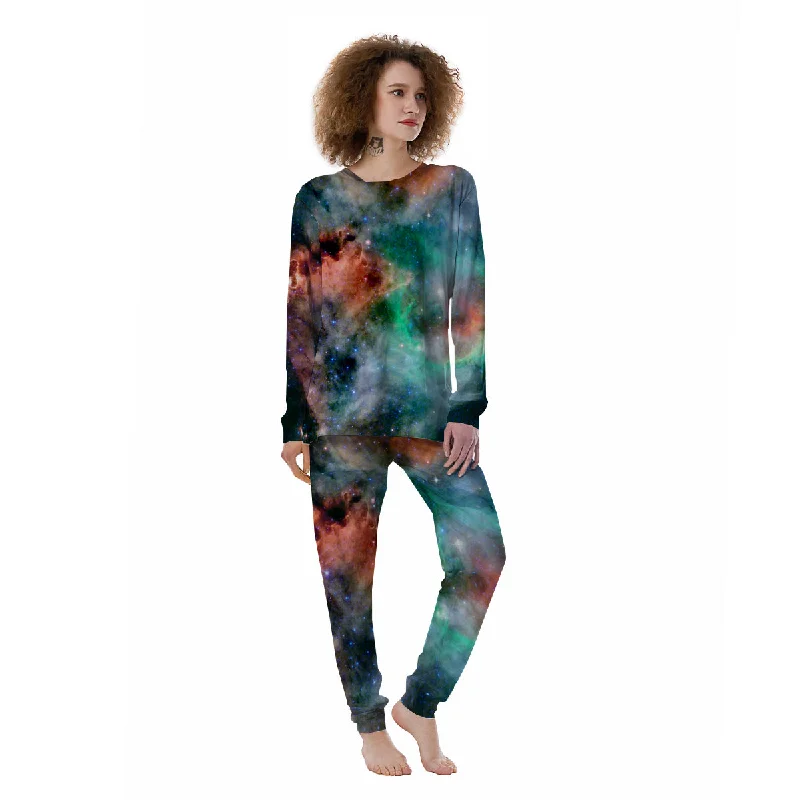 Beauty Of Outer Space Print Women's Pajamas Breathable cotton pajama sets