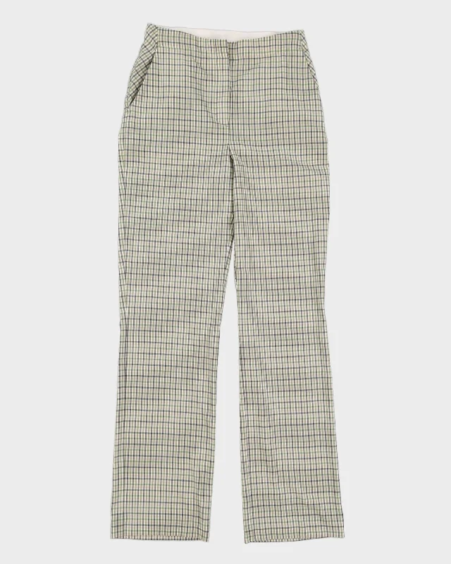 Green And White Checked Trousers - W26 L31 Couple pajama sets