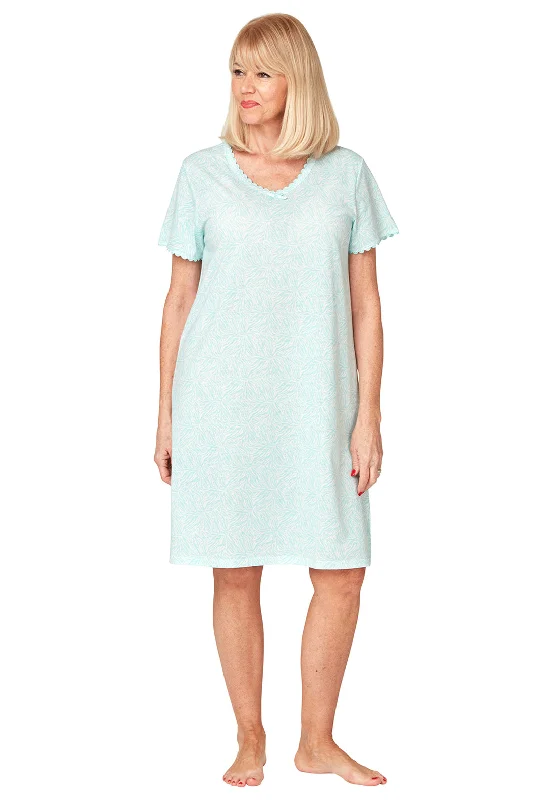 Marlon Zebra Short Sleeve Nightdress, Aqua Calvin Klein pajama sets