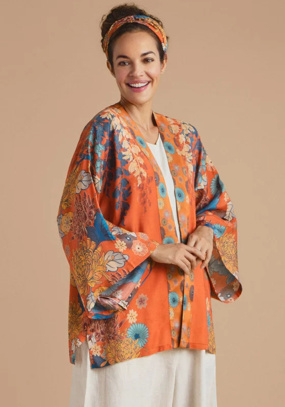 Powder Trailing Wisteria Kimono Jacket, Terracotta Zara pajama sets