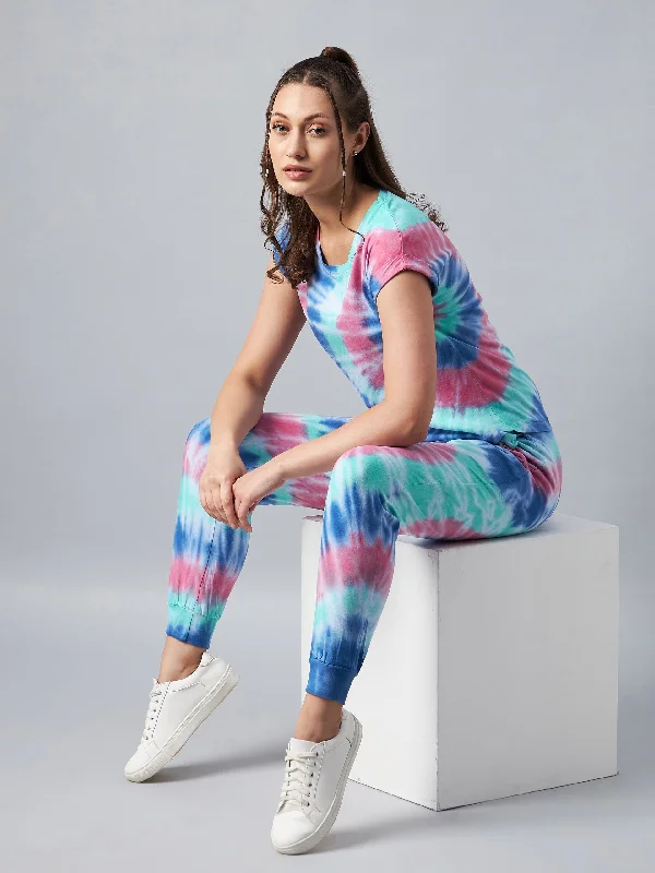 Women's Multicolored Tie & Dye Tracksuit Set - Stylestone Best pajama sets for pregnancy