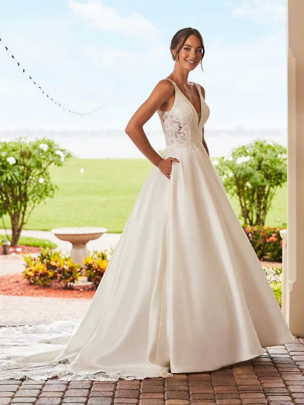 Applique Mikado Wedding Gown by Adrianna Papell 31215 Lace Wedding Gown