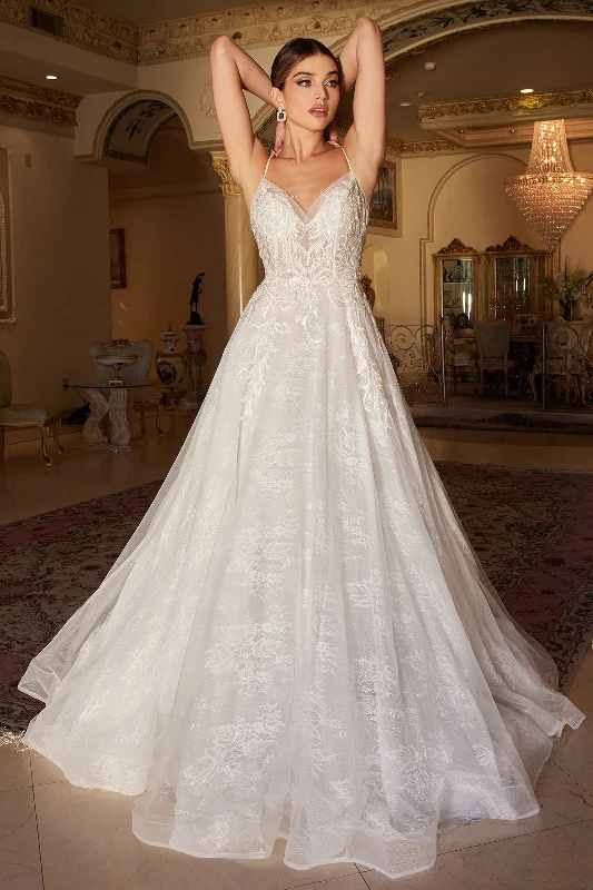 Cinderella Divine: A1102W - Enchanting Elegance for Timeless Moments Lace Train Dress