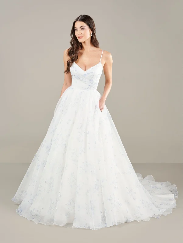 Sleeveless Organza Bridal Gown by Adrianna Papell 31271 Floral Lace Wedding