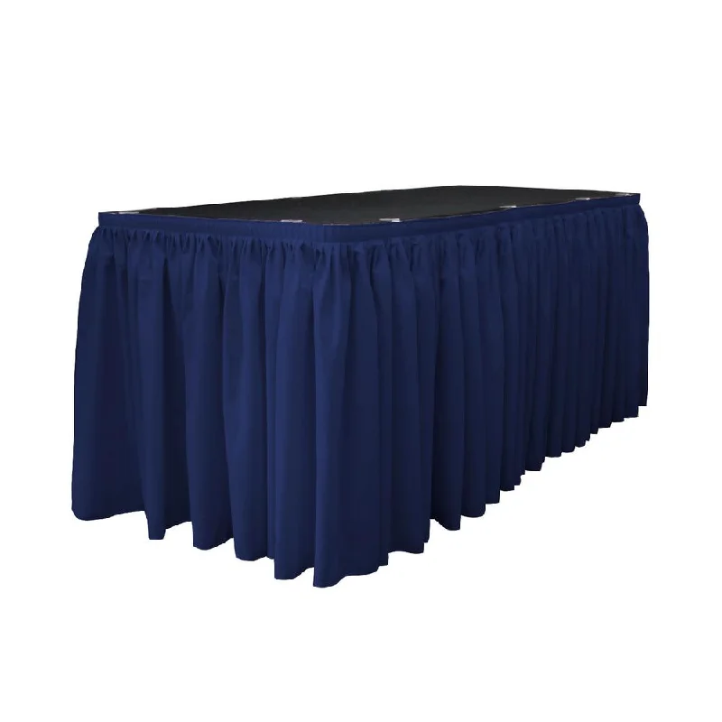 14 Ft. x 29 in. Navy Blue Accordion Pleat Polyester Table Skirt Color block unclassified skirts