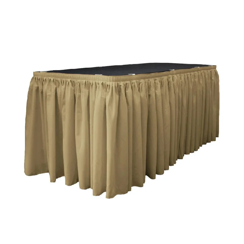 14 Ft. x 29 in. Taupe Accordion Pleat Polyester Table Skirt Travel unclassified skirts