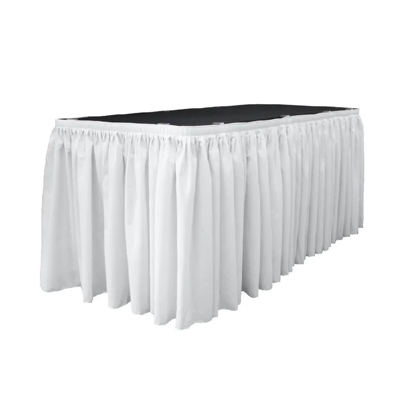 14 Ft. x 29 in. White Accordion Pleat Polyester Table Skirt Popular unclassified skirts