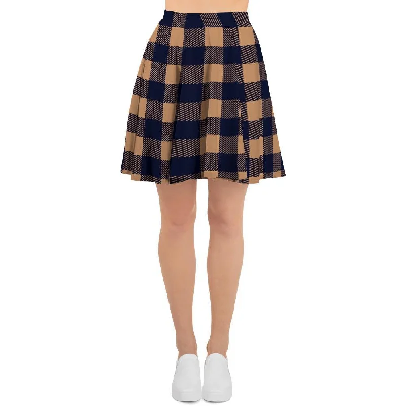 Brown Plaid Women's Skirt Tulle unclassified skirts