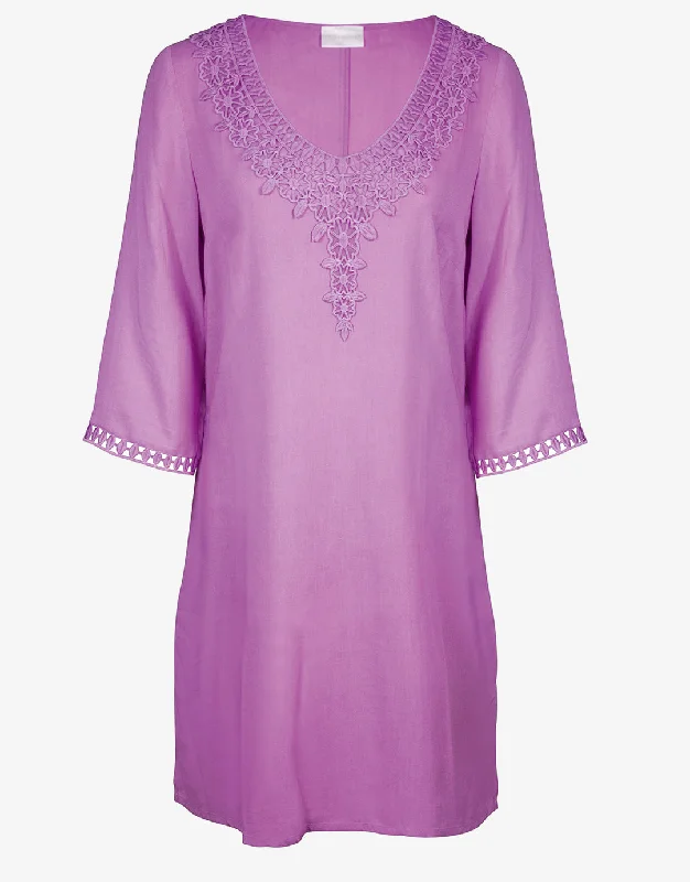 Embroidered Tunic - Violet Leather unclassified skirts