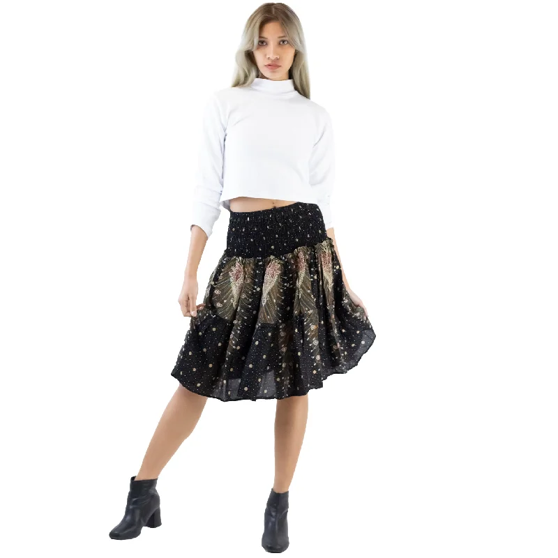 Peacock Women's Skirt in Black White SK0090 020007 06 Mesh unclassified skirts