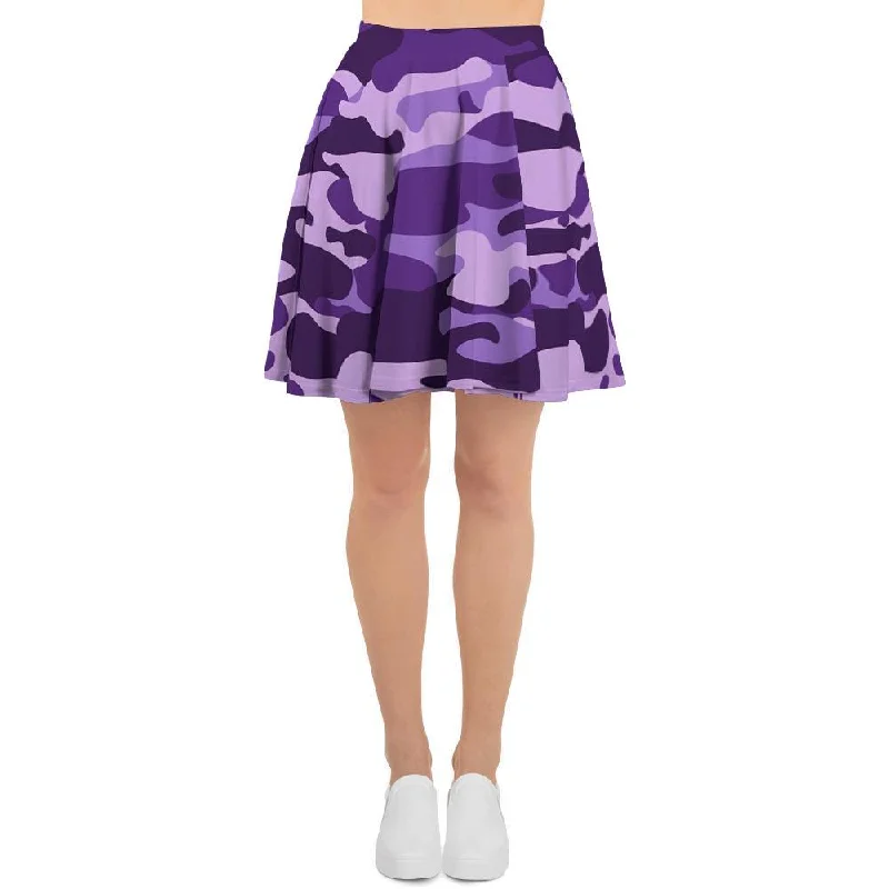 Purple Camo Print Women's Skirt Beaded unclassified skirts