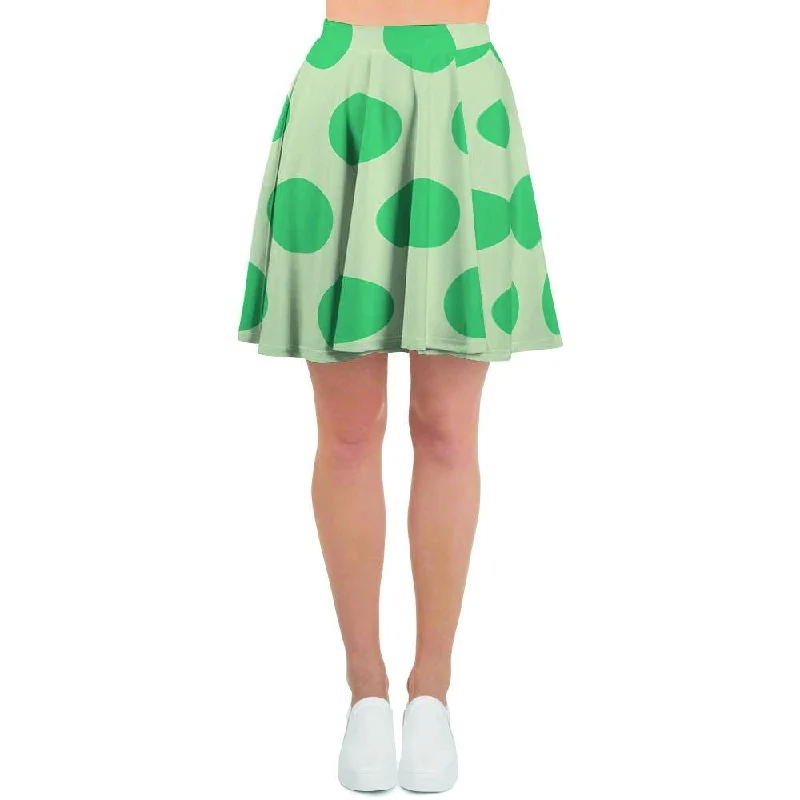 White And Green Polka Dot Women's Skirt Winter unclassified skirts