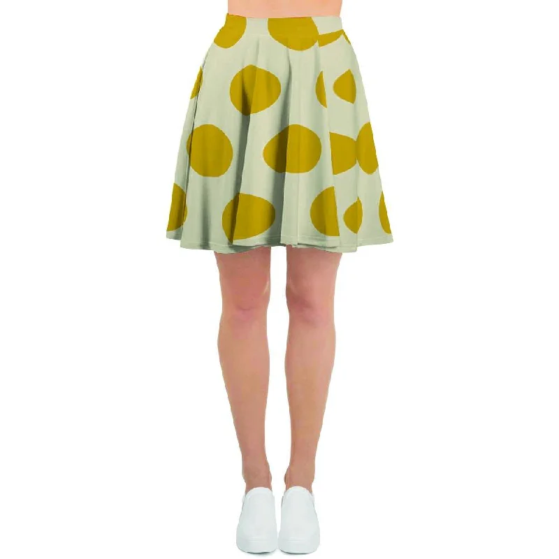 Yellow White Polka Dot Women's Skirt Luxury unclassified skirts