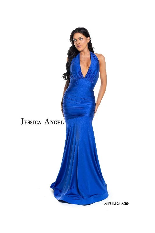 Jessica Angel Halter Long Formal Dress 859 Leather maxi dresses