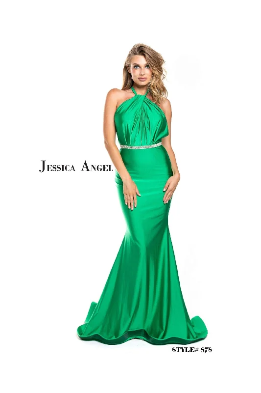 Jessica Angel Long Formal Halter Fitted Dress 878 Glamorous maxi dresses