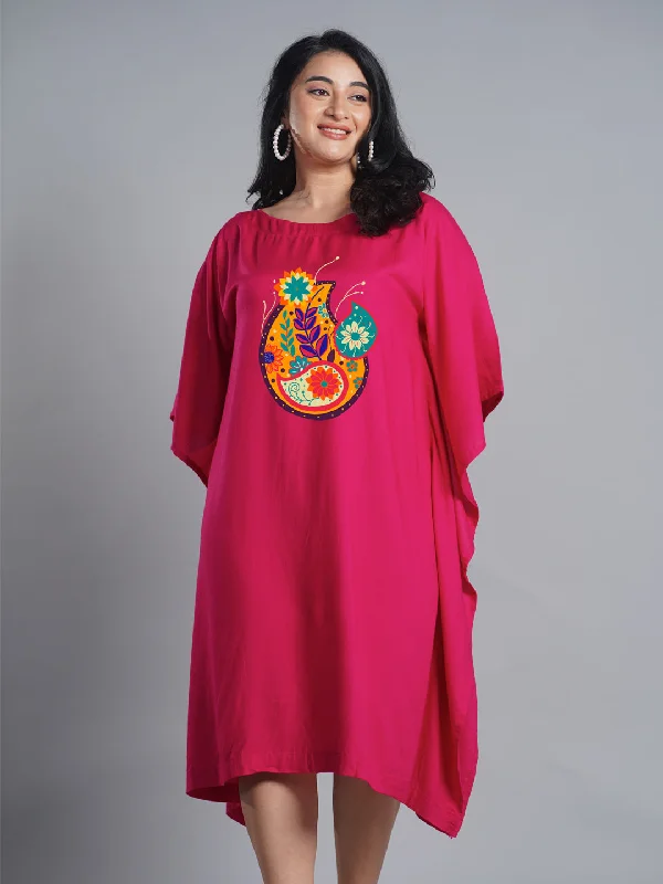 Magenta Rayon Long-Kaftan - Vivid Sexy maxi dresses