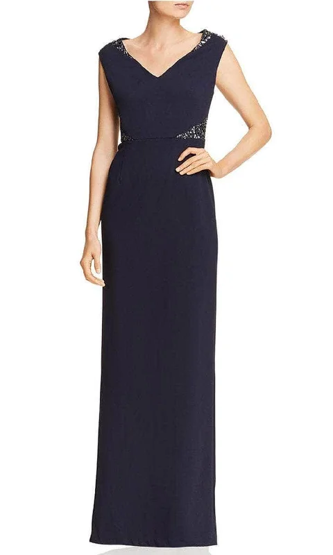 Adrianna Papell AP1E204021 - V-Neck Back Slit Formal Gown Tiered party dresses