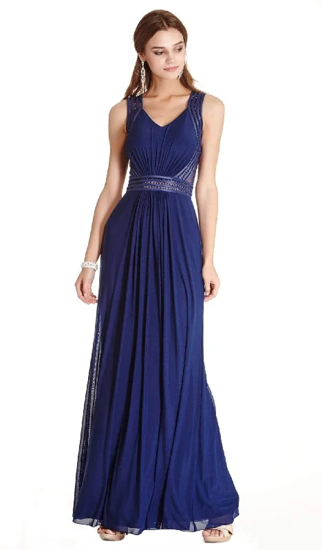 Aspeed Design - Chic V-neck Sheath Evening Dress Outdoor party dresses