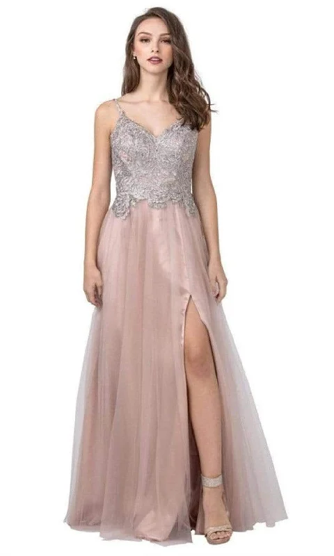 Aspeed Design - L2447 Embroidered Bod Glittery A-Line Gown Cocktail party dresses