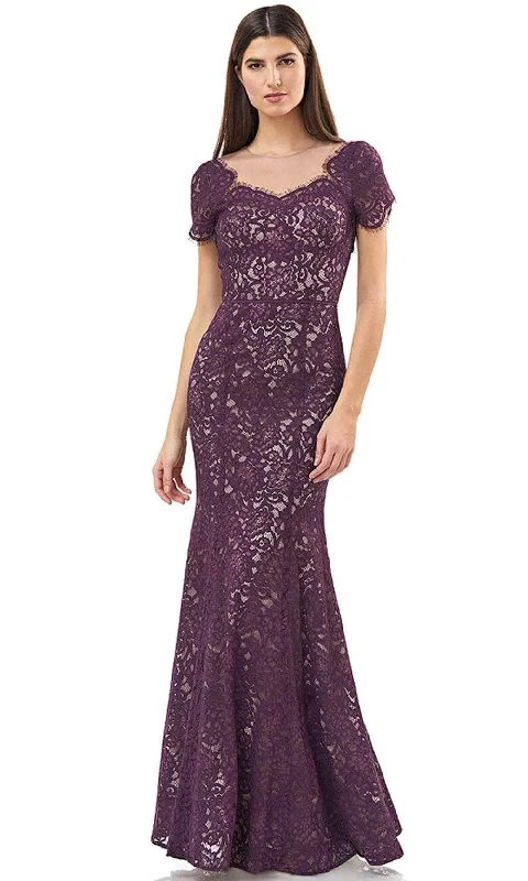 JS Collections 866949 - Laced Short Sleeved Trumpet Gown Best party dresses for curvy figures