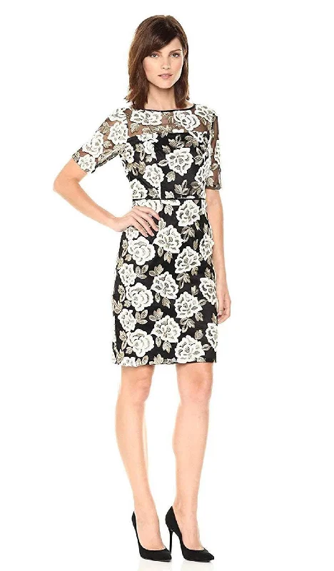 Adrianna Papell - Embroidered Fitted Dress AP1D101410SC Vintage unclassified dresses