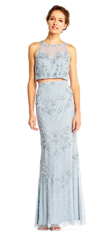 Adrianna Papell - Embroidered Two Piece Evening Gown AP1E201534SC Off-shoulder unclassified dresses