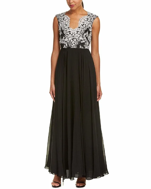 Aidan Mattox - Scallop Detailed Pleated A-line Gown MD1E201158SC Sexy unclassified dresses