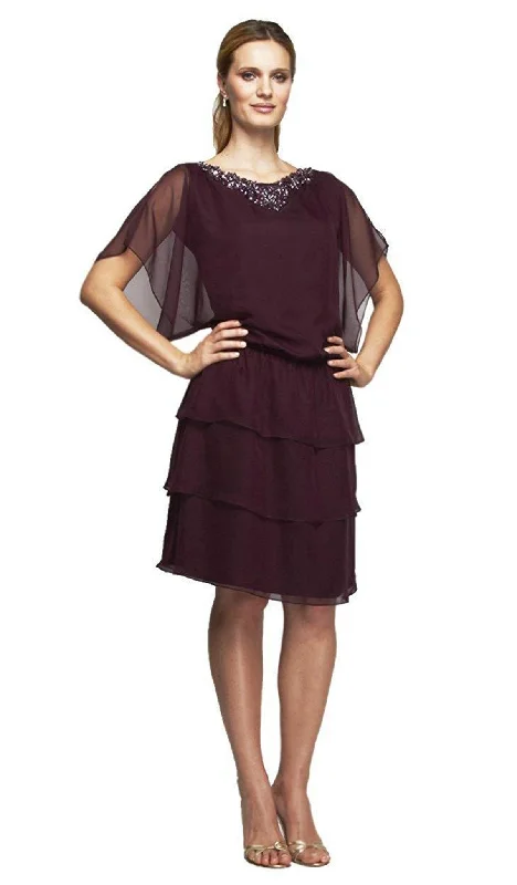 Alex Evenings - Embellished Chiffon Tiered Sheath Dress 170569SC Luxury unclassified dresses