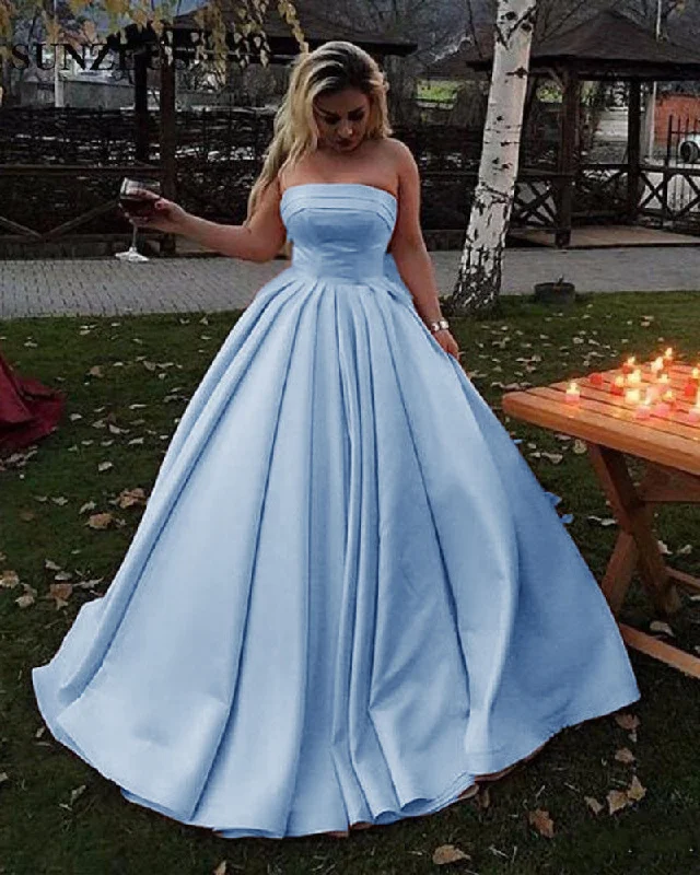 Amazing Blue/Red Strpless A Line Evening Dresses  Ball Gown Prom Dresses Floor Length  Abendkleider Gown A-line unclassified dresses