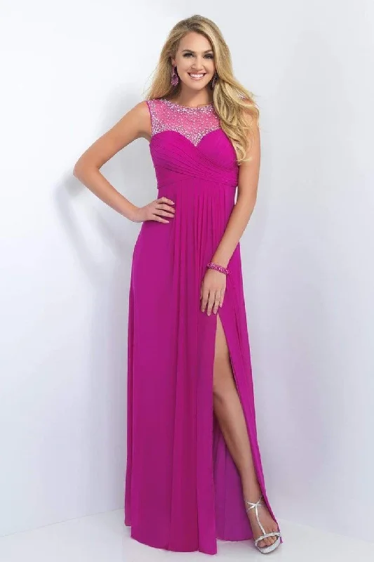 Blush by Alexia Designs - 11096SC Illusion Bateau A-Line Dress Stretchy unclassified dresses