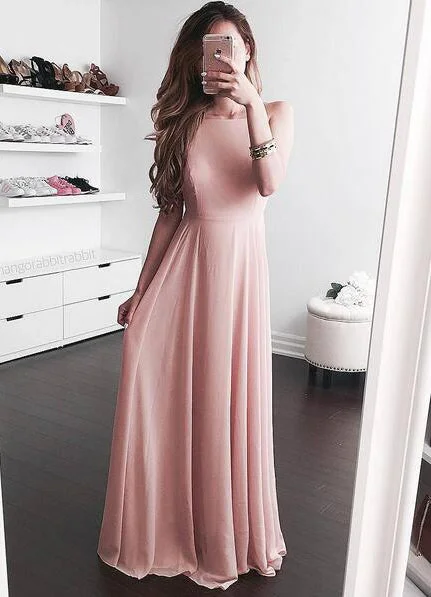 Blushing Pink Princess A-Line Chiffon Prom Dresses, PD2305314 A-line unclassified dresses