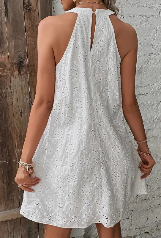 Boho Eyelet Halter Dress Petite unclassified dresses