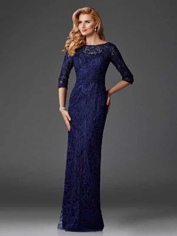 Clarisse - M6424SC Soutache Embroidered Illusion Bateau Dress Elegant evening unclassified dresses