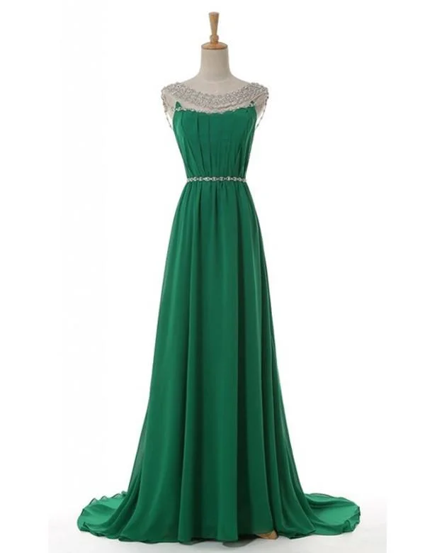 Elegant Bridesmaid Dress,Scoop Bridesmaid Dress,A-line Bridesmaid Dress,Chiffon Bridesmaid Dress,Green Bridesmaid Dress, PD56 Vacation unclassified dresses