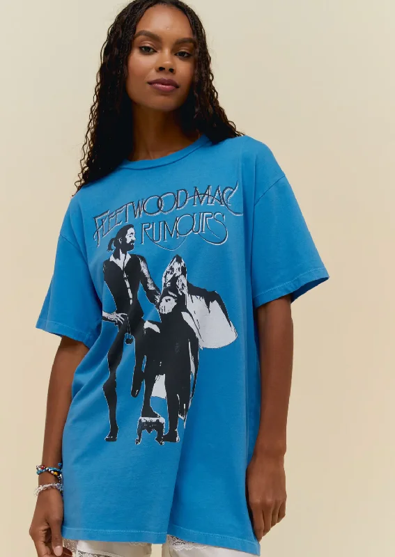 Fleetwood Mac Rumors Tee Dress- Azure Blue Vacation unclassified dresses