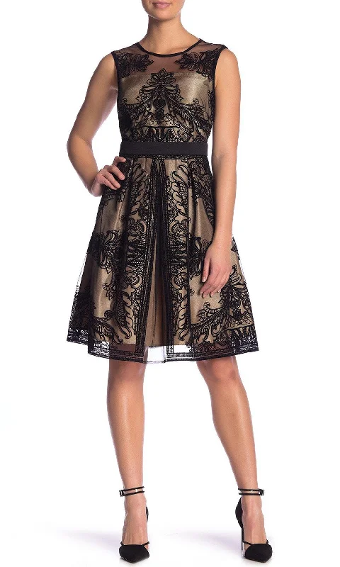 Gabby Skye -Velvet Embroidered Mesh Overlay A-Line Dress 18476MSC Elegant evening unclassified dresses