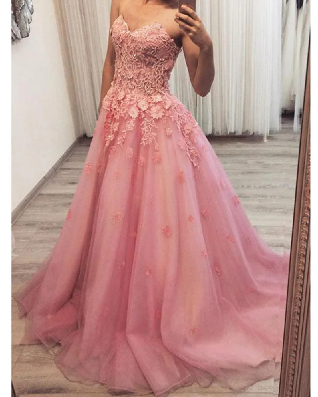 Girls Sweetheart Pink Quinceanera Dress Sweet sixteen Ball Gown Prom Dresses PL8457 Women's unclassified dresses