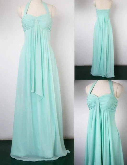 A-Line Bridesmaid Dress with Halter Neck, PD82 Velvet unclassified dresses