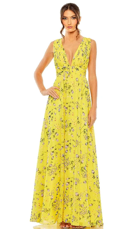 Ieena Duggal 56011 - Floral Long Dress Brunch floral dresses