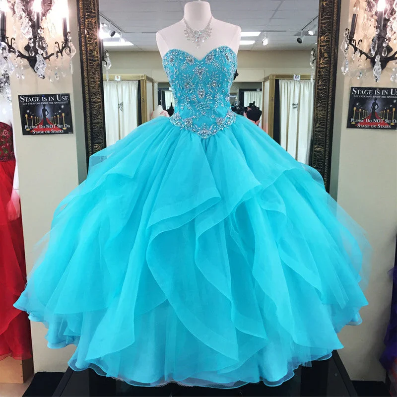 LP569 Fantastic Turquoise Quinceanera Dress Ball Gown Prom Dresses 2018 , sweet 16 gown for special 15th birthday Vacation unclassified dresses