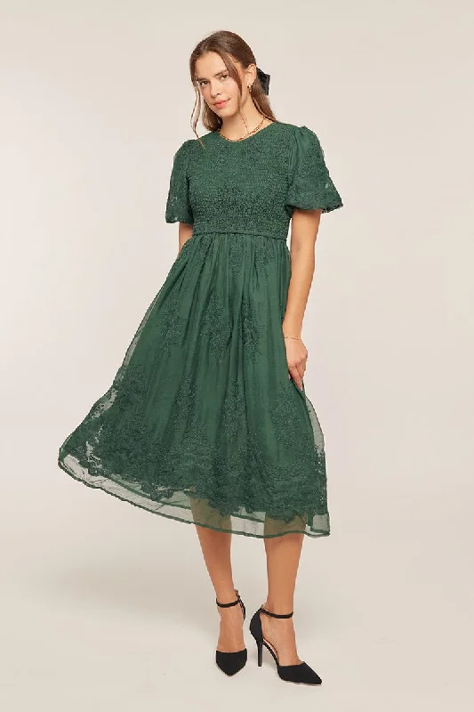 Madeline Dress in Emerald Green- Misses and Plus (S-3X) Festival unclassified dresses